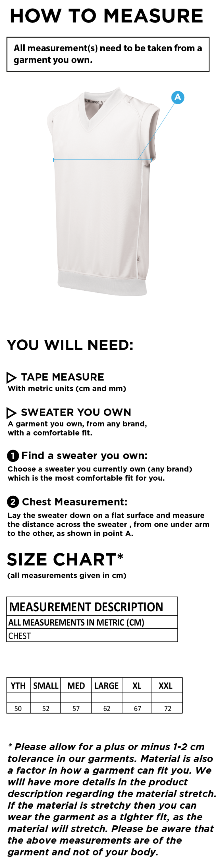 Read CC - Curve Sleeveless Sweater - Size Guide