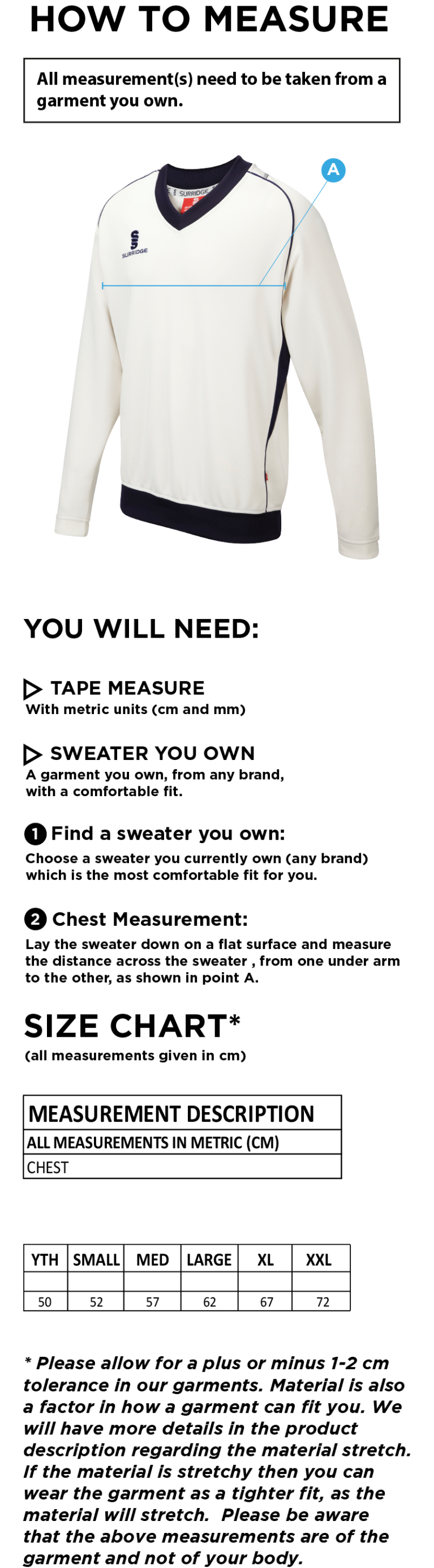 Read CC - Curve Long Sleeve Sweater - Size Guide